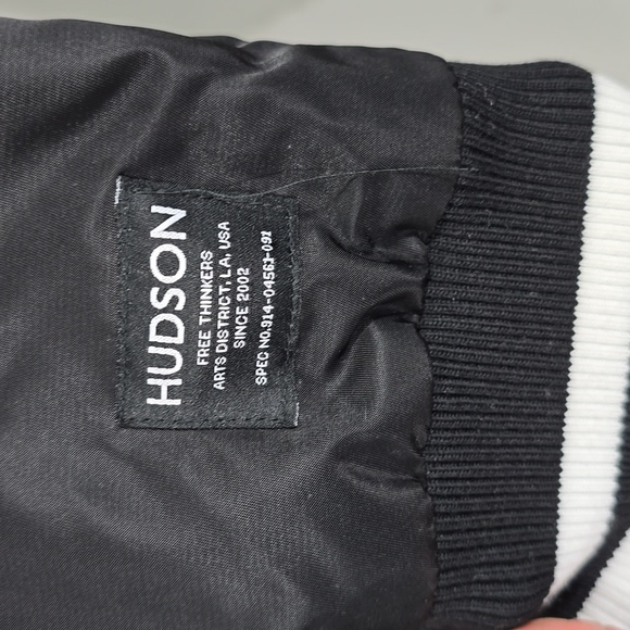 {Hudson} Jeans Black and Cream Varsity Jacket - Sizs XL - Picture 6 of 17